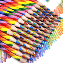 7色同芯彩虹铅笔DIY手绘渐变彩色铅笔一笔多色绘画填色魔幻画笔