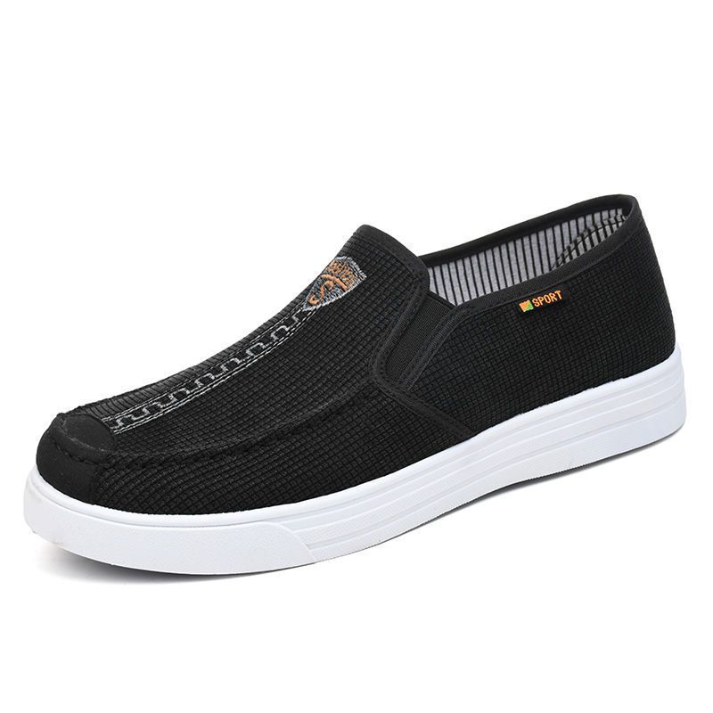 Old Beijing Cloth Shoes Men's Slip-on Lazy Platform Canvas Shoes Board Shoes Low Top All-Matching and Lightweight Retro Cloth Shoes Wholesale