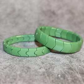 绿色托玛琳手链绿色赭石手串绿色托玛琳手排赭石手链