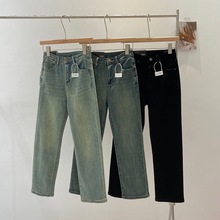 Womens Jeans垂直坠感牛仔阔腿裤女2024韩版夏季百搭外穿休闲长裤