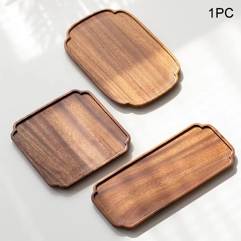 Factory Direct Supply Household Tableware Tray Tea Set Creative Display Plate Living Room Coffee Table Wooden Fruit Plate