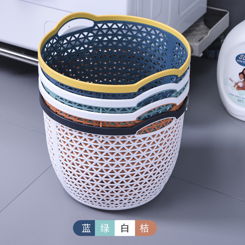 New Large Capacity round Hollow Laundry Basket Japanese Bedroom Clothes Organizer Storage Basket Portable Storage Basket