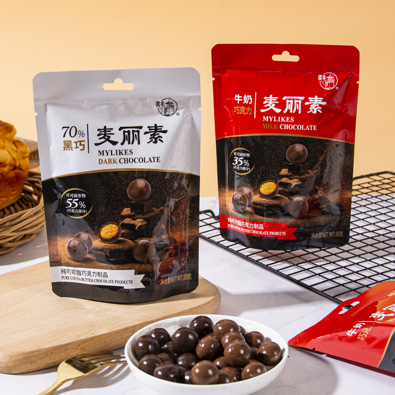 包邮梁丰巧克力70%黑巧麦丽素纯可可脂巧克力酥脆麦芯夹心儿童零