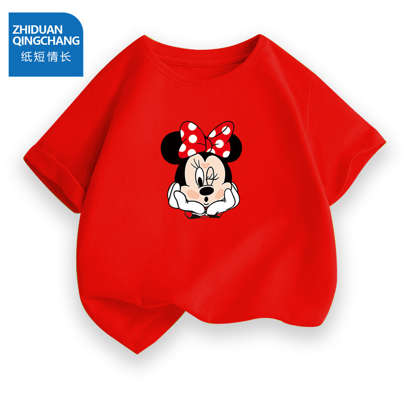 2165#儿童纯棉短袖t恤洋气百搭卡通米奇男女童宝宝中小童上衣服潮