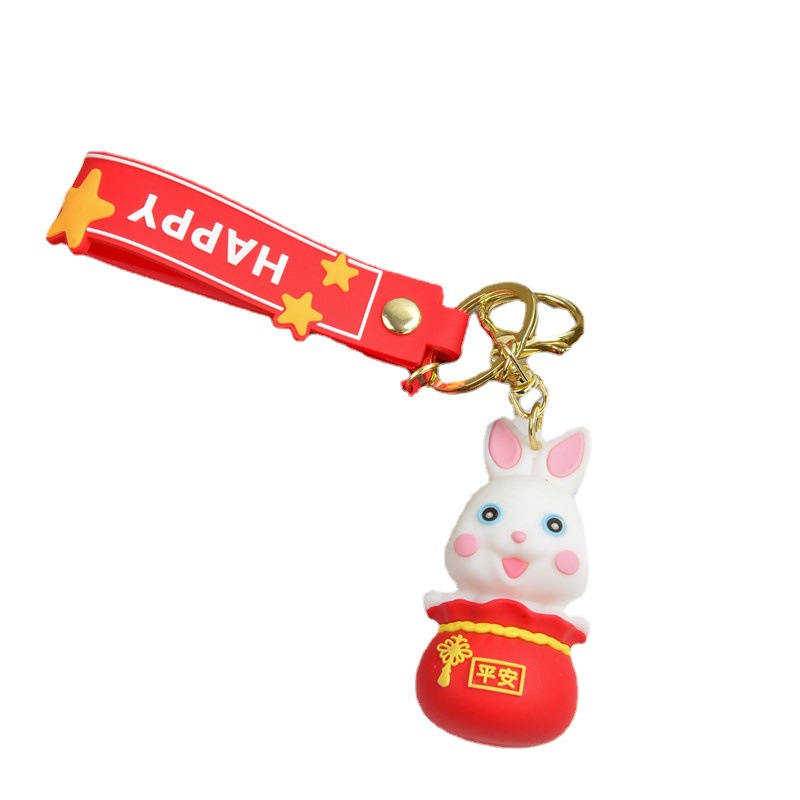 2022 Winter New Year New Cartoon Pattern Key Chain Internet Hot Chinese Zodiac Sign of Rabbit Key Chain