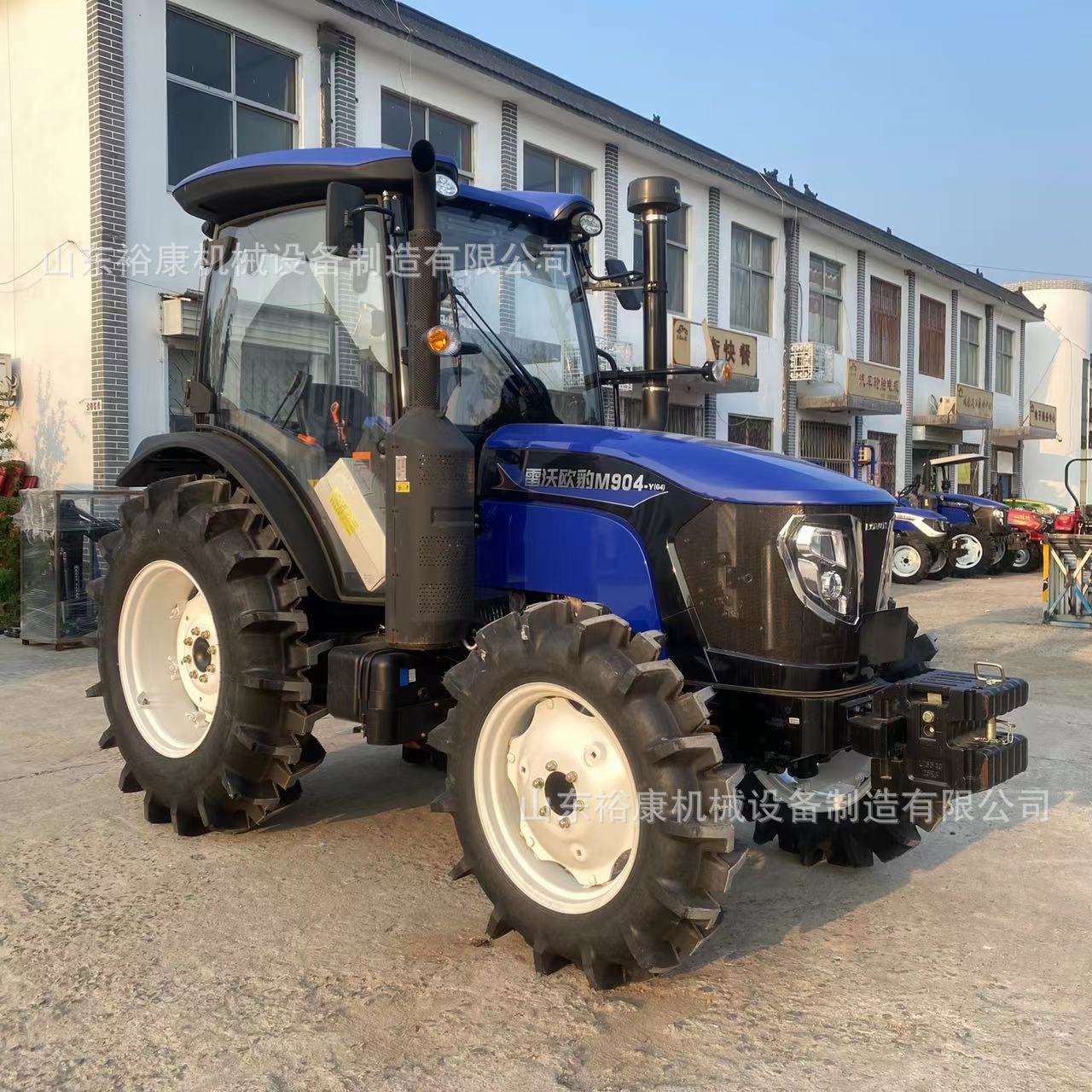 国四新款雷沃欧豹90马力四轮拖拉机 多地形高花胎农用耕地灭茬机