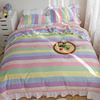 Korean Edition Princess wind Bubble lace Bed skirt Quilt cover Hearts Four piece suit Washed cotton sheet dormitory Three