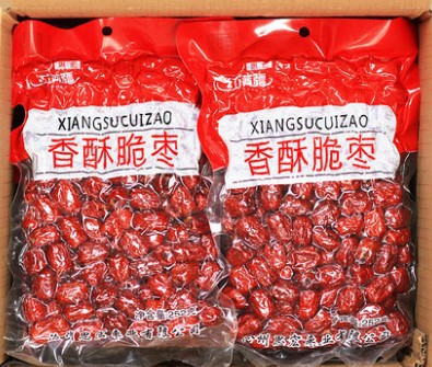 思宏香酥酥脆灰枣食品零食红枣干大枣干无核脆枣整箱红枣冬枣枣片