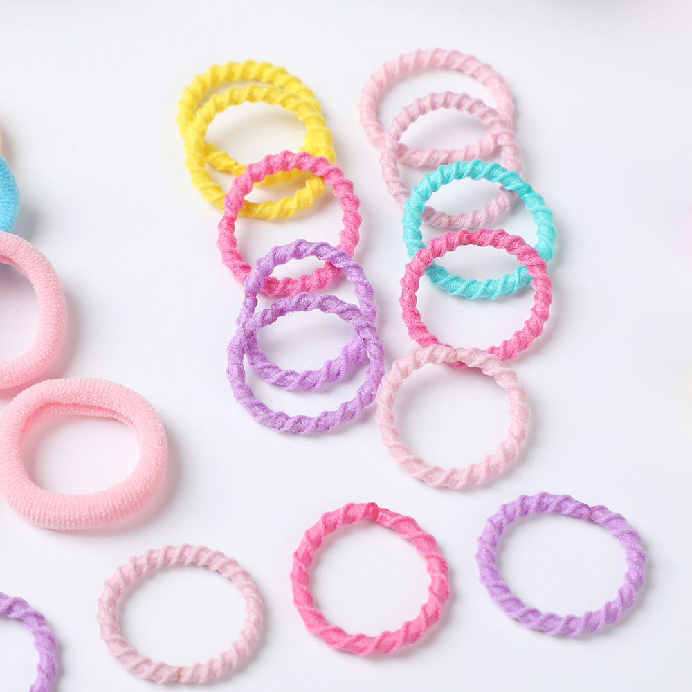 New Children's Dopamine Small Rubber Band Baby Hair Accessories Suit Sweet Cute High Elastic Hair Ring Bangs Cropped Hair Clip