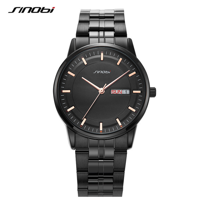 Sinobi Men's Watch Business Elegant Watch Men's Waterproof Steel Belt Foreign Trade Cross-Border Wholesale Delivery 9834