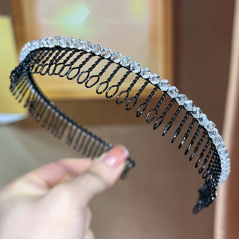 带齿防滑发箍发捆女头箍压发卡铁丝老式老年人老太太老人发夹奶奶