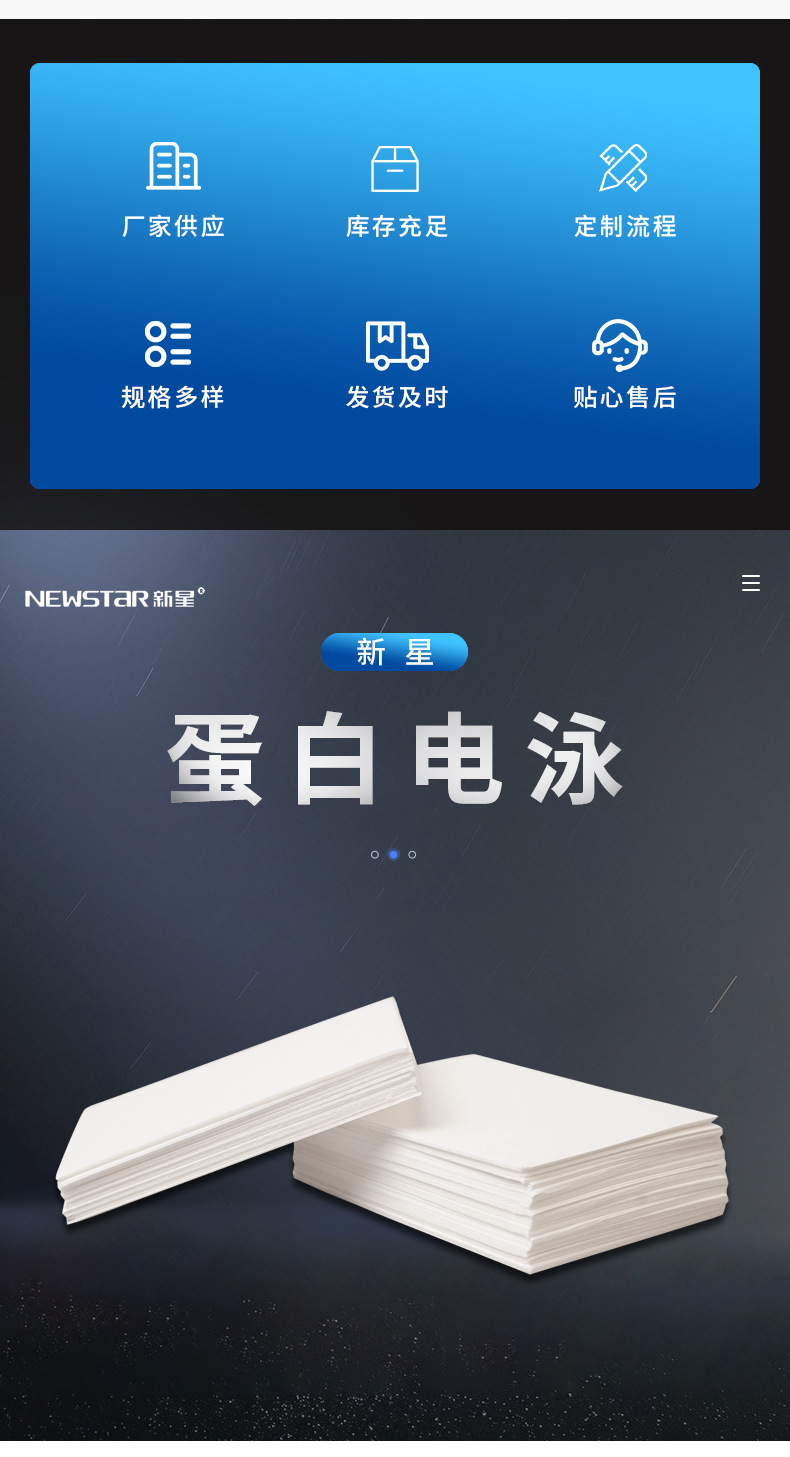 newstar新星wb转印滤纸蛋白电泳免疫滤纸7510cm100张包白色