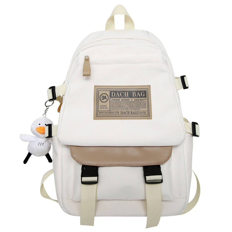 Japanese Fashion Cool Tooling Style Fashion Backpack Wholesale New Korean Casual Solid Color Backpack Middle School Student Schoolbag