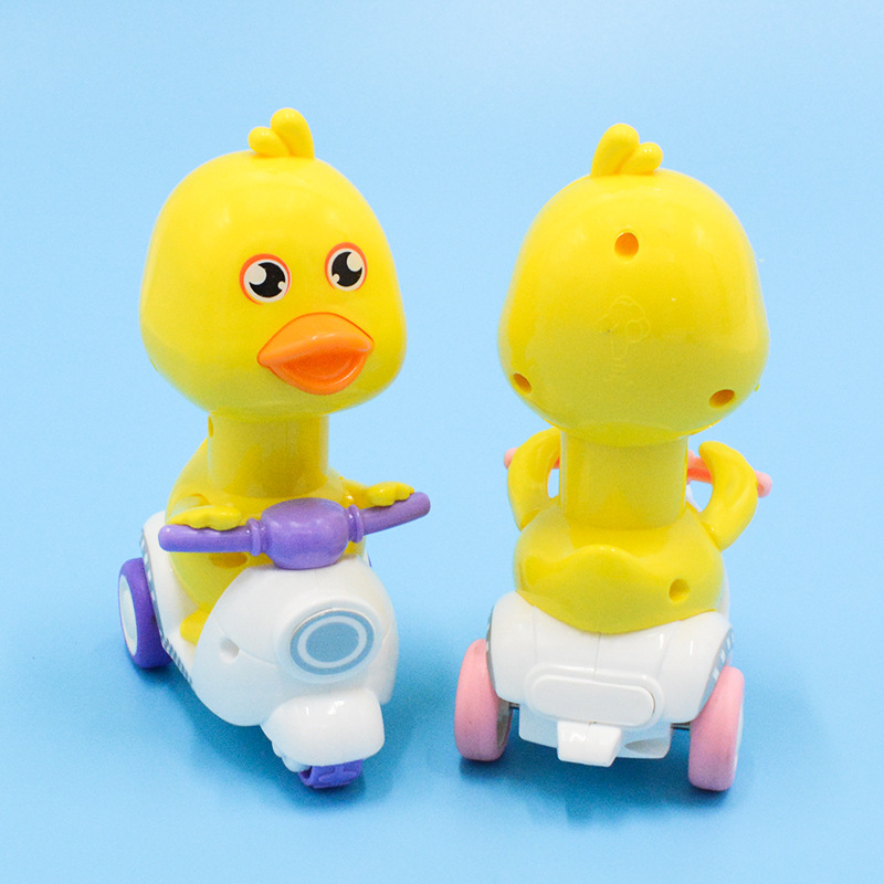 Press Small Yellow Duck Pull Back Car Motorcycle Inertia Toy Car Cartoon Boys and Girls Cute Duck Toy Car Cross-Border Wholesale