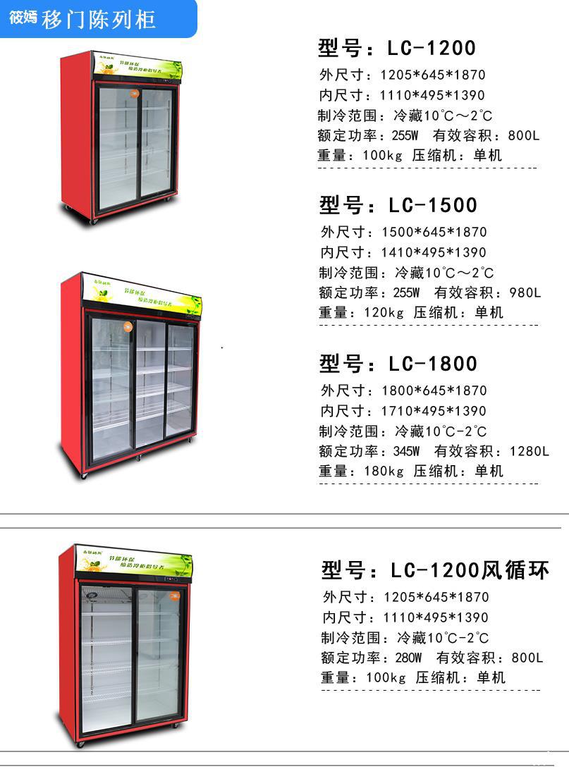 8米饮料柜立式大三门展示柜冰箱冷藏三门移门冰柜
