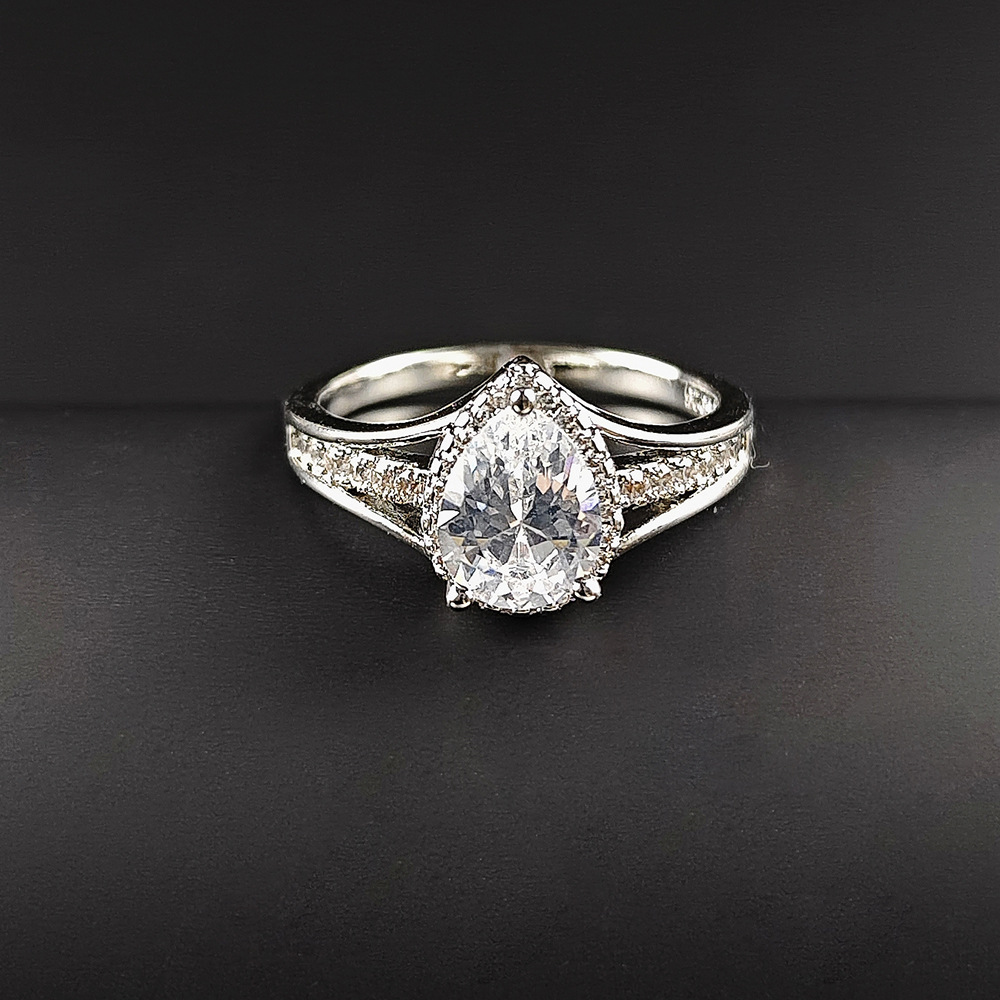 首饰跨境欧美水滴钻石镶嵌戒指f733-阿里巴巴