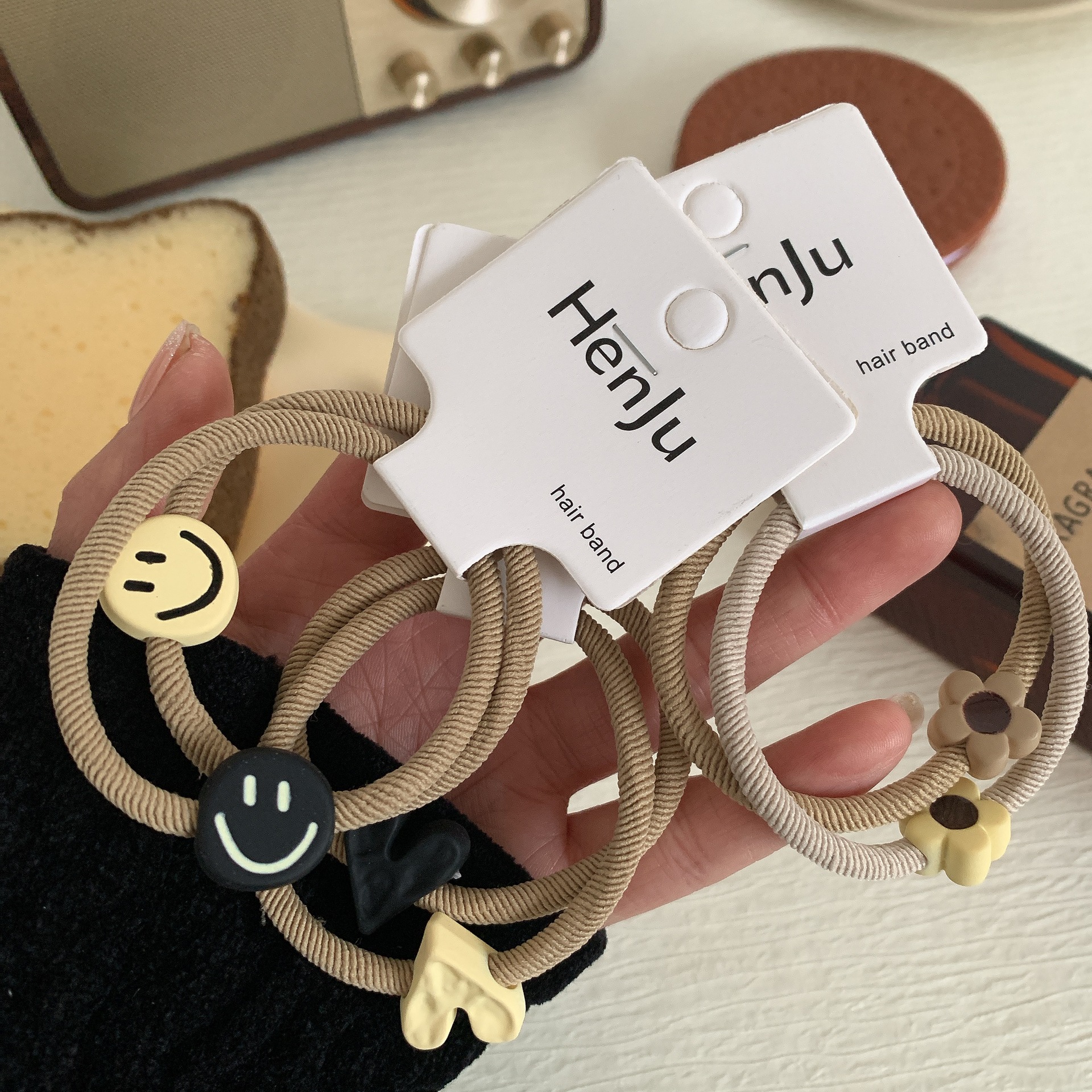 Two Pieces ~ Nice Milk Coffee New Ponytail Hair Ring Hair Rope Vintage Hair Accessories Hair Rope Korean Ins Rubber Band Headdress