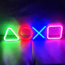 SOKKA亚马逊新品霓虹灯LED造型游戏机符号寝室房间装饰LED氛围灯
