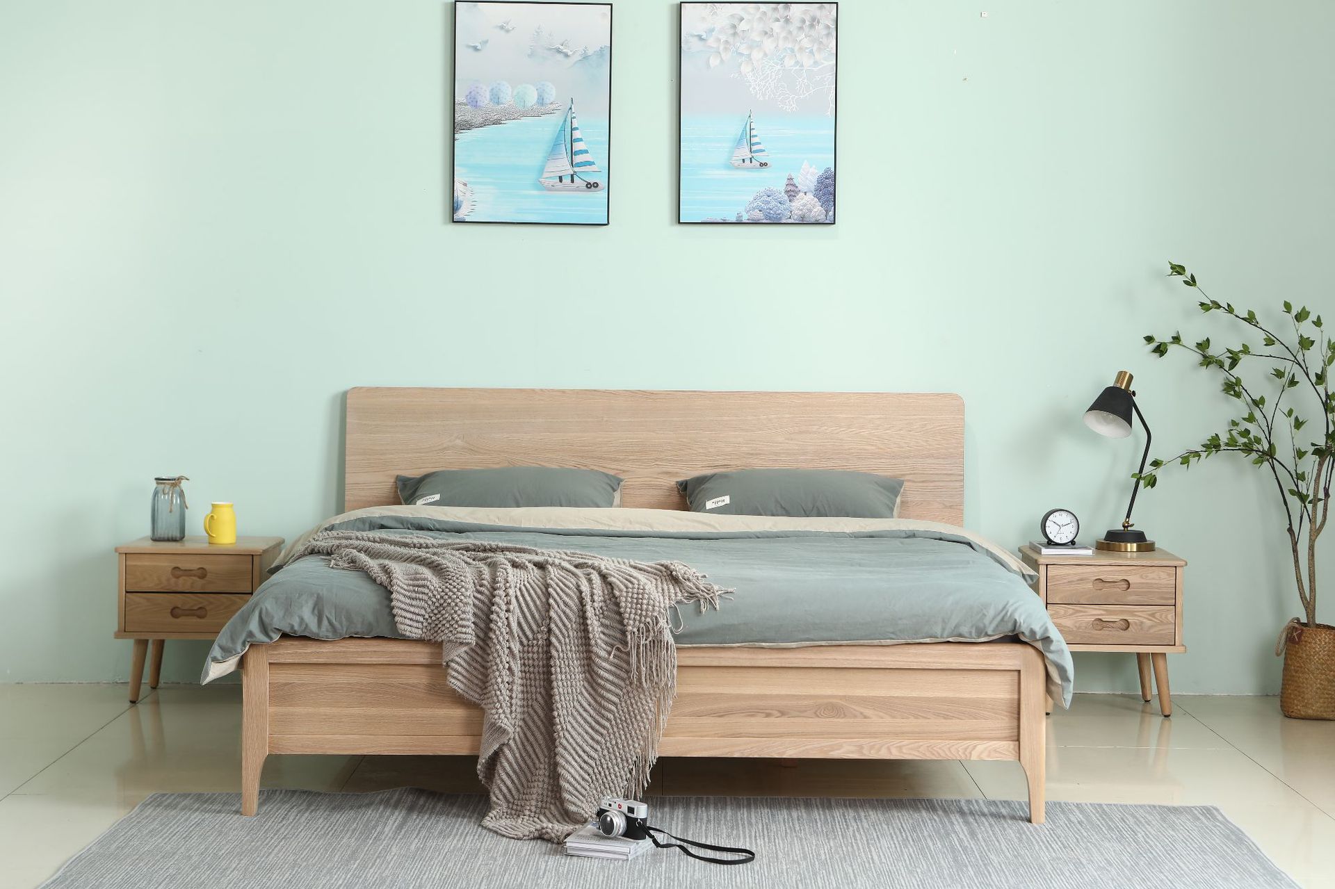 北欧风格实木床原木现代简约家具家用主卧双人床1.8米小户型婚床