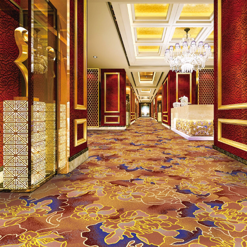 850g尼龙弯头纱印花地毯现货演艺大厅娱乐场所酒楼宴会厅满铺地毯