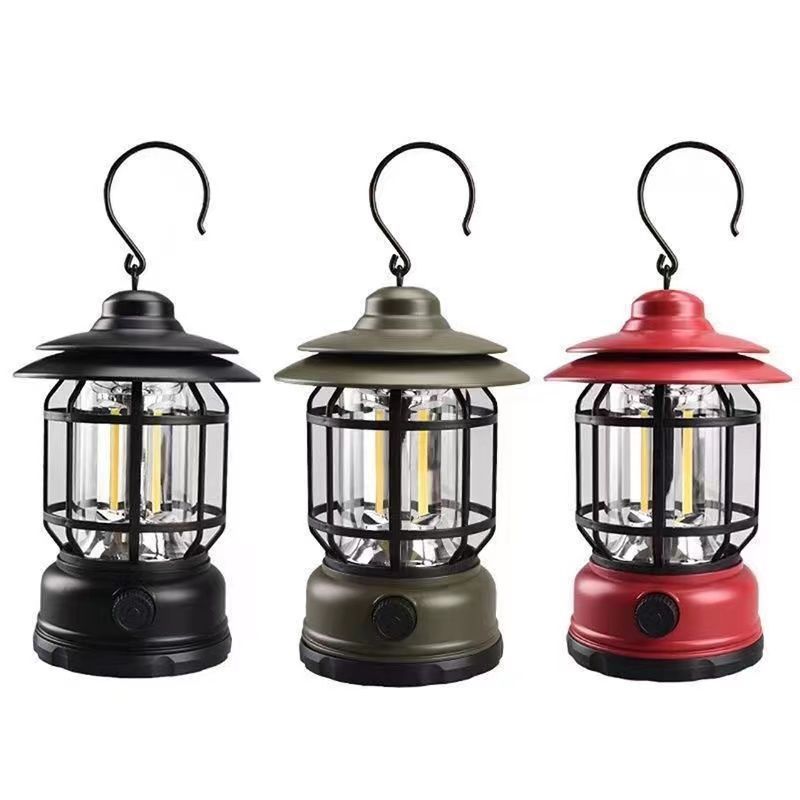 Camping Lantern Camping Lamp Retro Barn Lantern Outdoor Portable Rechargeable Light Ambience Light Tent Light Portable Camp Lights