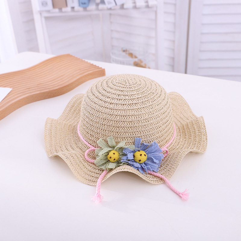 Outdoor Folding Straw Hat Women's Summer Korean Style Trendy Wide Brim Parent-Child Sun Hat Sun Protection Sun Hat Children Beach Hat