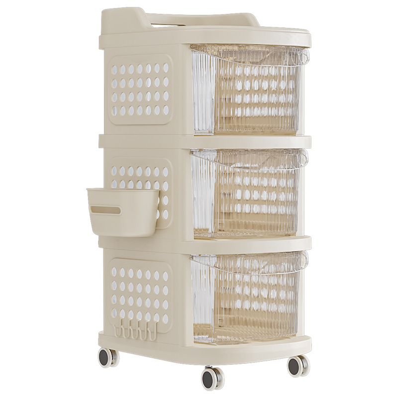 Installation-Free Trolley Multi-Layer Drawer Style Rack Storage Rack Snack Baby Products Removable Storage Cabinet