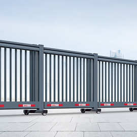 铝合金段滑门直线门分段平移门单位工厂小区电动门自动伸缩大门