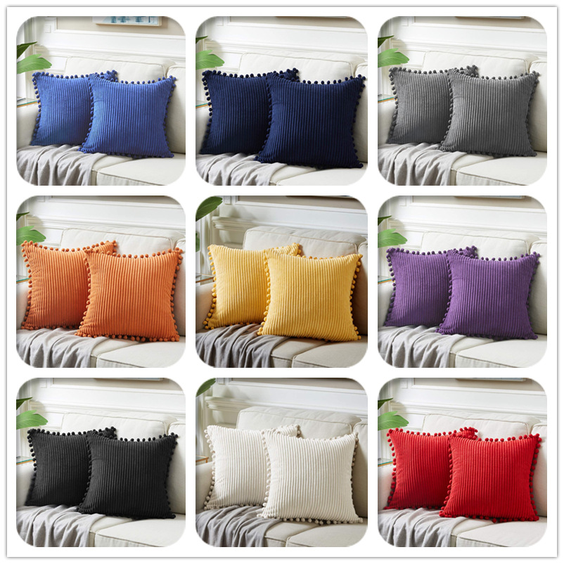 Amazon New Pillow Cover Wholesale Ins Nordic Light Luxury Simple Corduroy Pillow Living Room Sofa Cushion