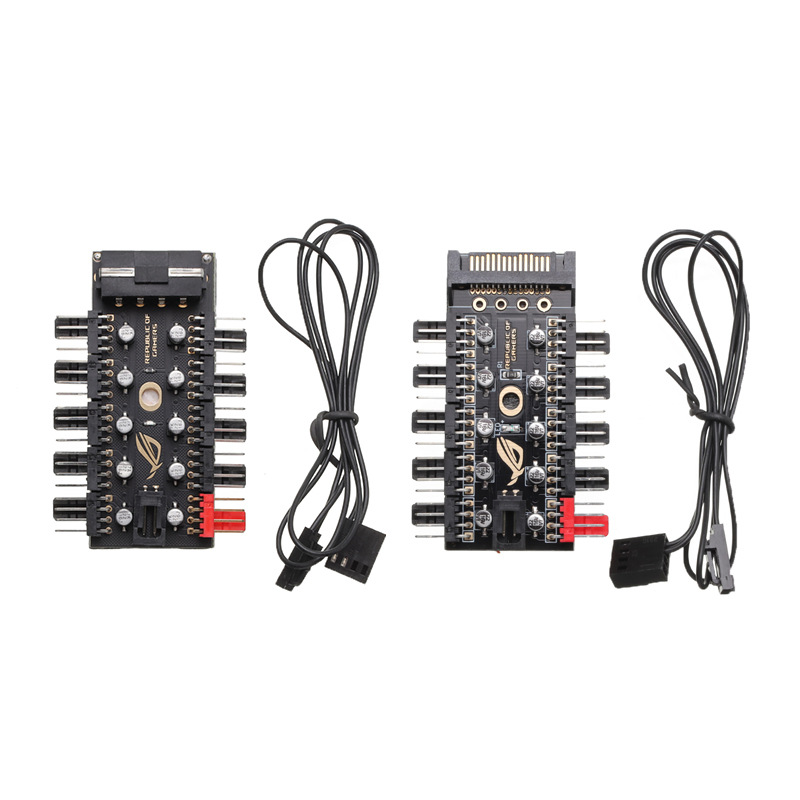 Computer Case Fan 3 4pin PWM 10-Bit Hub Capacitor Board Synchronous Temperature Control Extension Hub