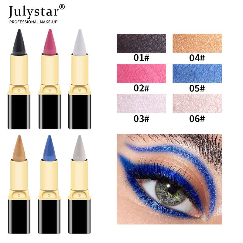 Julystar Rich Colorful Natural Waterproof Creamy Eyeliner Pen Good Color Quick-Drying Chi Long Moisturizing Creamy Eyeliner