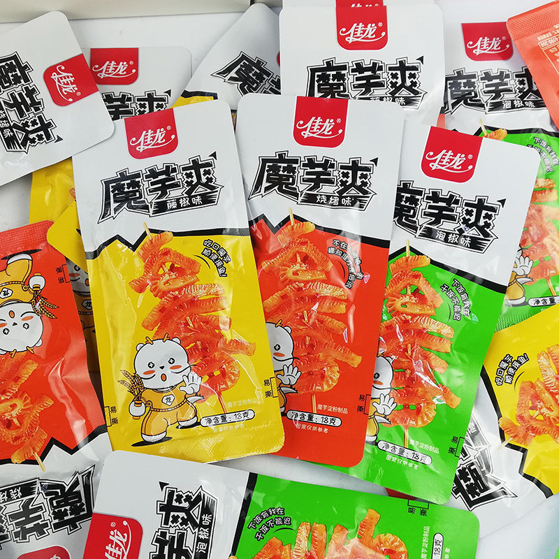 佳龙魔芋爽素毛肚辣条多口味素肉即食魔芋爽干学生办公休闲小零食