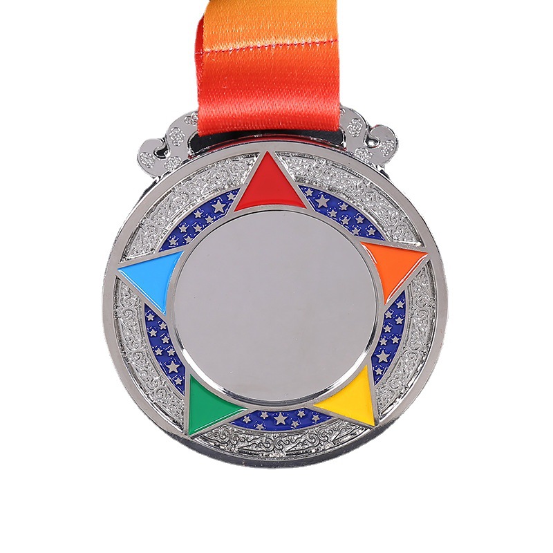 Manufacturers Supply Zinc Alloy Five-Pointed Star Paint Medal Spot Event Honor Gold Silver Copper Commemorative Medal Printed Logo