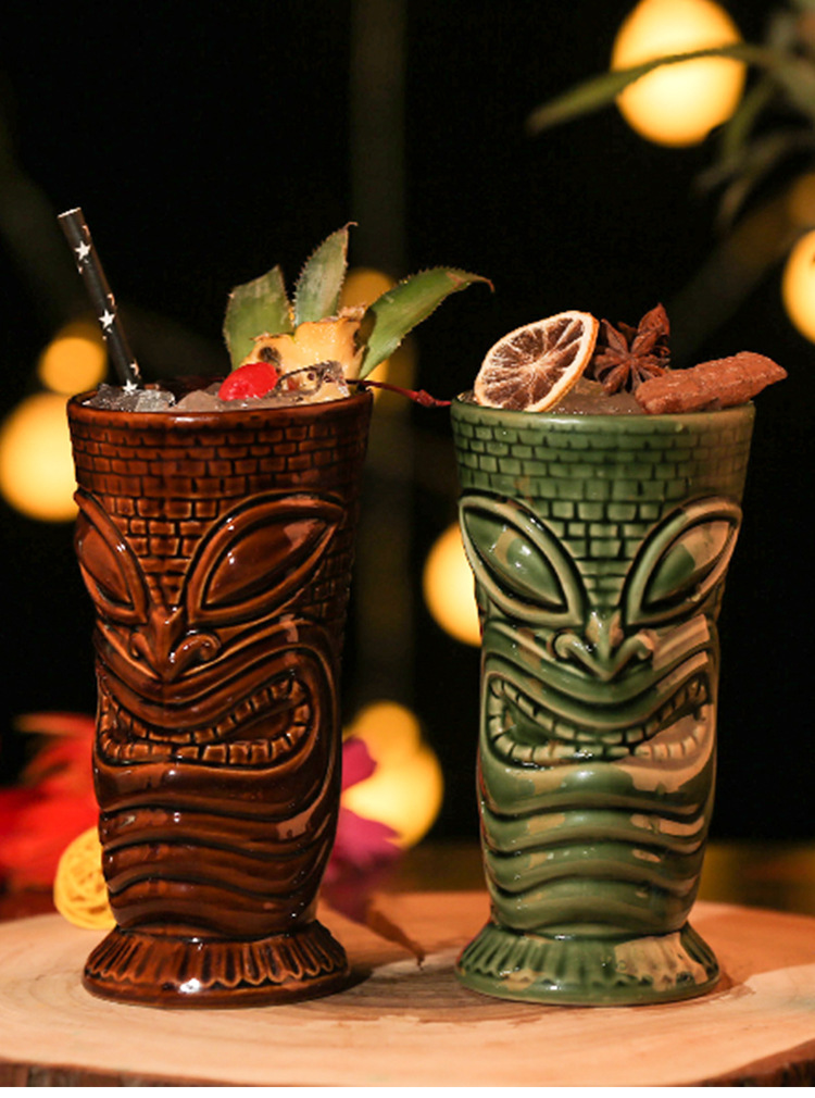 夏威夷鸡尾酒杯陶瓷杯创意个性海盗奇兵tiki提基杯酒吧酒杯子