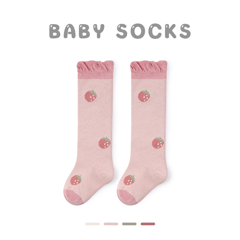 Gbaby Socks Wholesale 2023 Wholesale Strawberry Small Flower Tube Children's Socks Lace Baby Girl Socks
