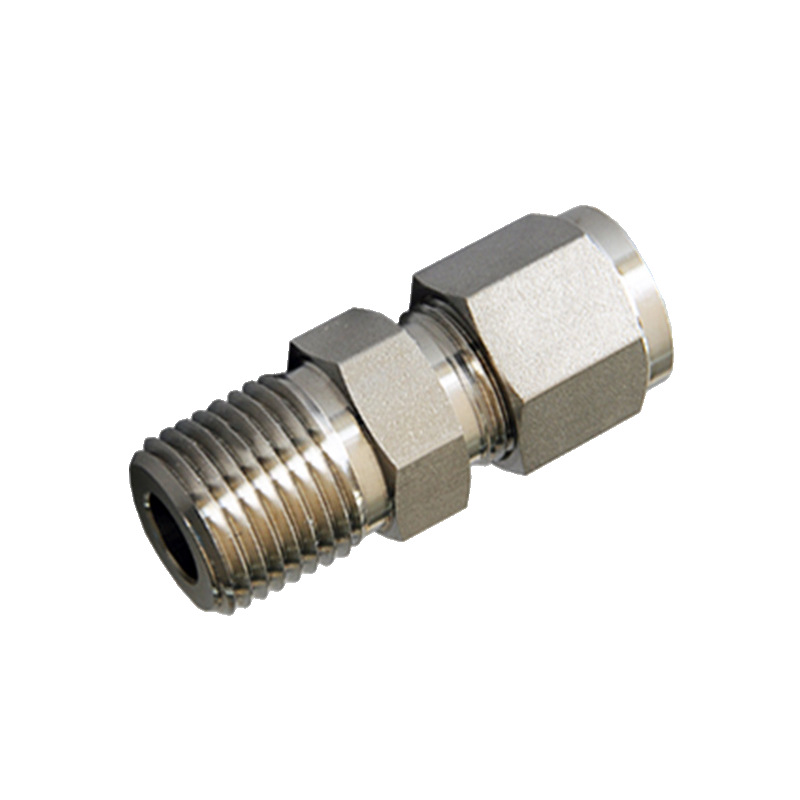 316不锈钢卡套式直通终端2 3 4分卡6 8 10 12 14 16mm管 卡套接头