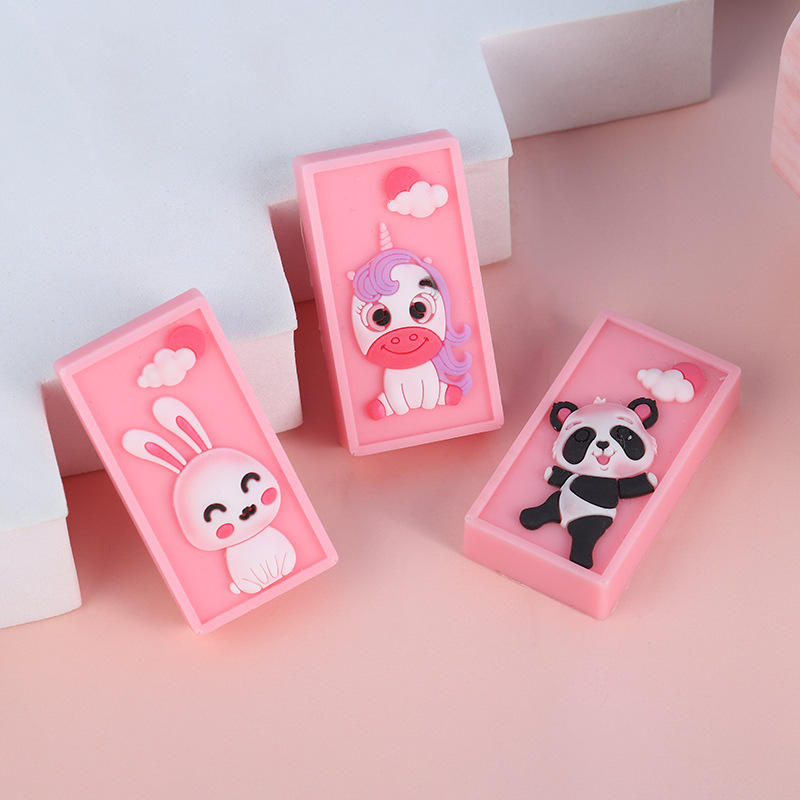 可爱卡通橡皮擦2d立体浮雕橡皮绘画学习动物形象橡皮少女可爱文具