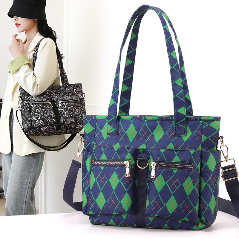 Women's Printed Shoulder Bag Work Commuter File Bag Fashion Casual Repair Shoulder Bag Casual Handbag