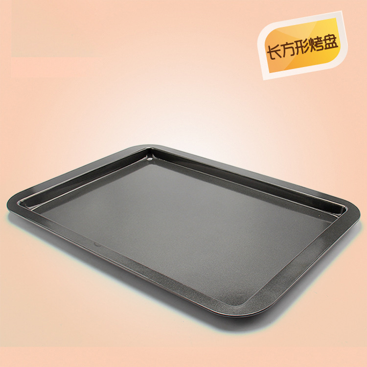 Large Non-Stick Rectangular Shallow Baking Pan Wide Edge Nougat Baking Pan Household Oven Shallow Plate