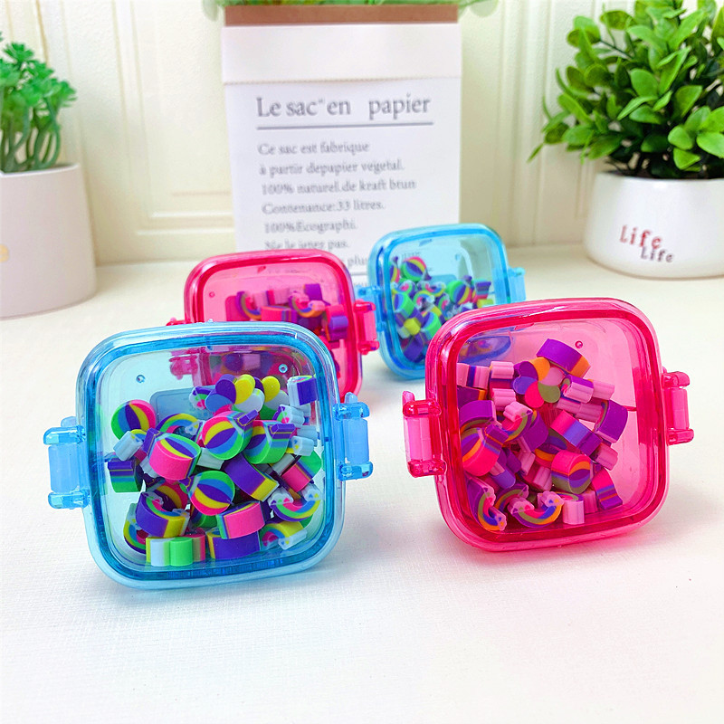 便当盒子时尚创意彩虹云朵气球造型迷你小橡皮擦学生卡通文具用品