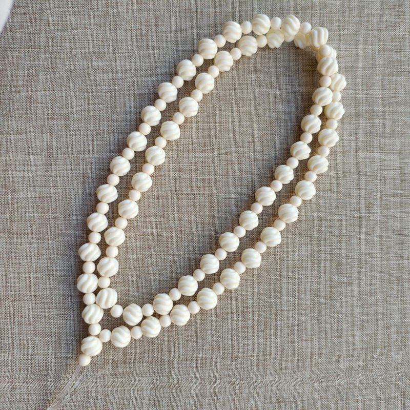 艺铭仙苑象牙果南瓜螺旋纹珠佛珠配饰手持男女款毛衣链情侣吊坠