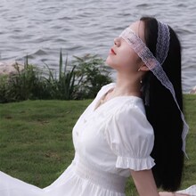 蒙眼丝带纱遮眼布眼罩女婚纱摄影道具遮眼睛古风发带拍照饰品布条