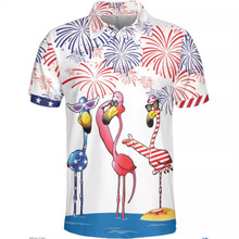 跨境外贸夏季新款大码男士休闲时尚3D数码印花短袖Polo衫一件代发