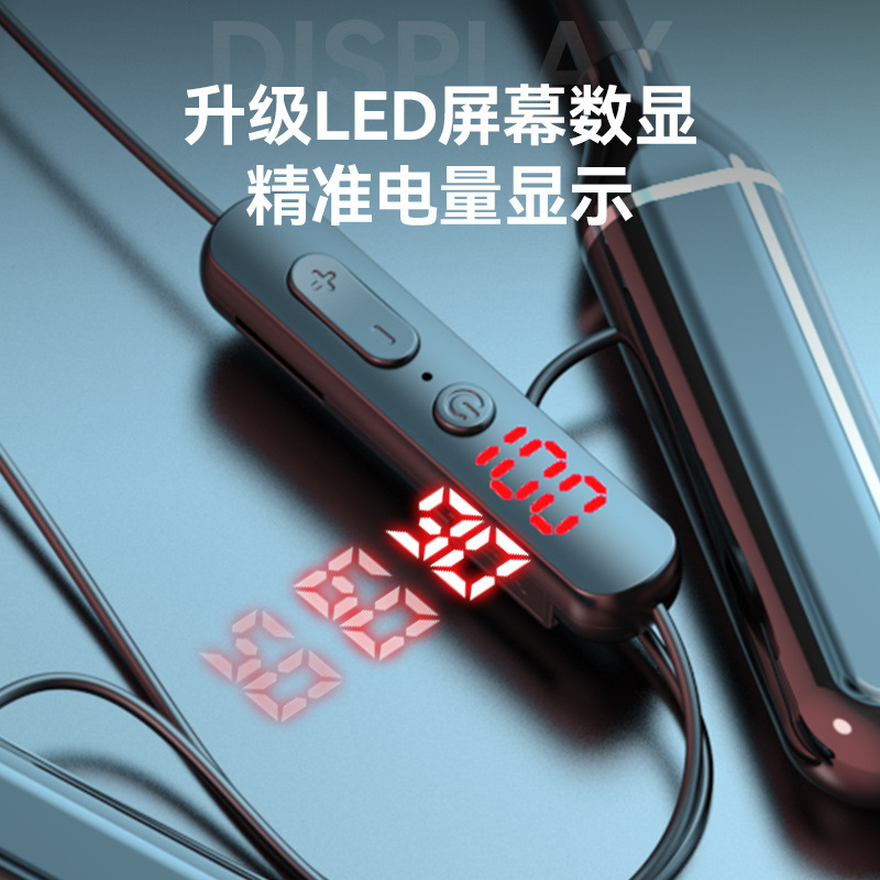 Neck-Hanging Headset 2022 New Popular Card-Inserting Digital Display Wireless Sports Ultra-Long Standby Endurance Bluetooth Headset