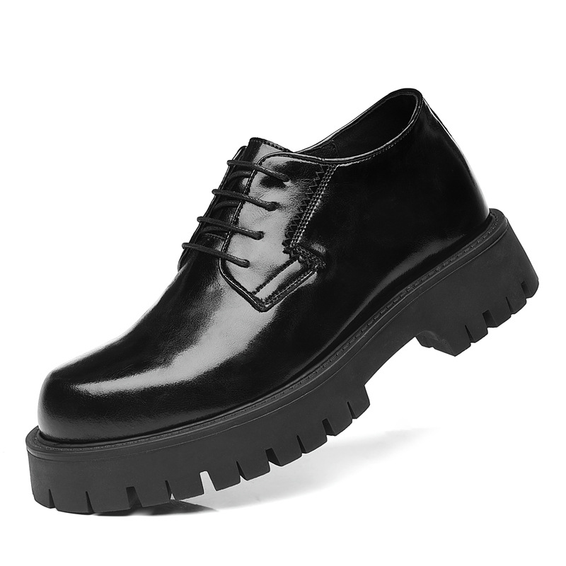 新郎皮鞋男婚鞋6cm内增高真皮英伦鞋8cm正装皮鞋隐形增高特高
