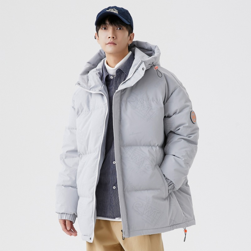 Feile Fish Couple down Coat 85% Duck down Long Cotton Coat Warm Men's Cotton-Quilted Coat Simple Outdoor Mountaineering Clothing