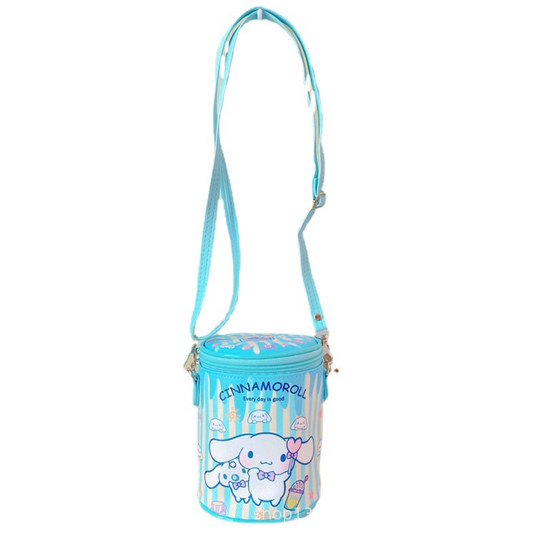 Cartoon Cute Clow M Cylinder Double Zipper Crossbody Bag PU Leather Girl Heart Shoulder Bag Pacha Dog Bucket Bag