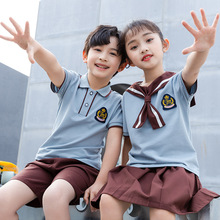 幼儿园园服夏装英伦学院风儿童校服套装小学生短袖纯棉班服表演服