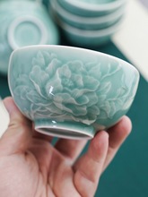 中式青瓷饭碗家用2022新款加厚防烫餐具组合微波炉陶瓷米饭碗单个