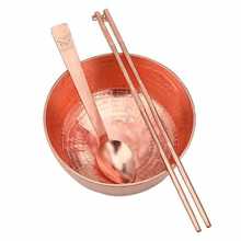 铜碗纯铜家用饭碗铜勺铜筷子 纯手工加厚铜餐具 紫铜碗筷套装补铜